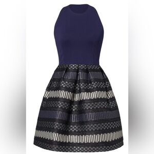 Hutch Metallic Navy Geo Dress